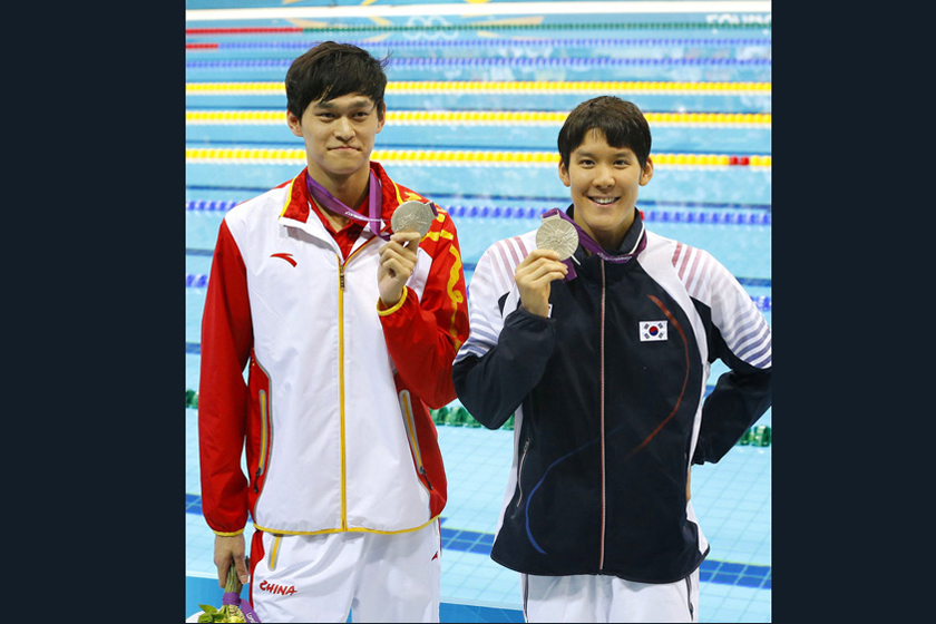 男子200米自由泳决赛孙杨朴泰桓并列摘银_图片频道_财新网