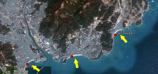 海云台附近地形图. 东方ic_韩国海水浴场突现激流 143名游客被卷走