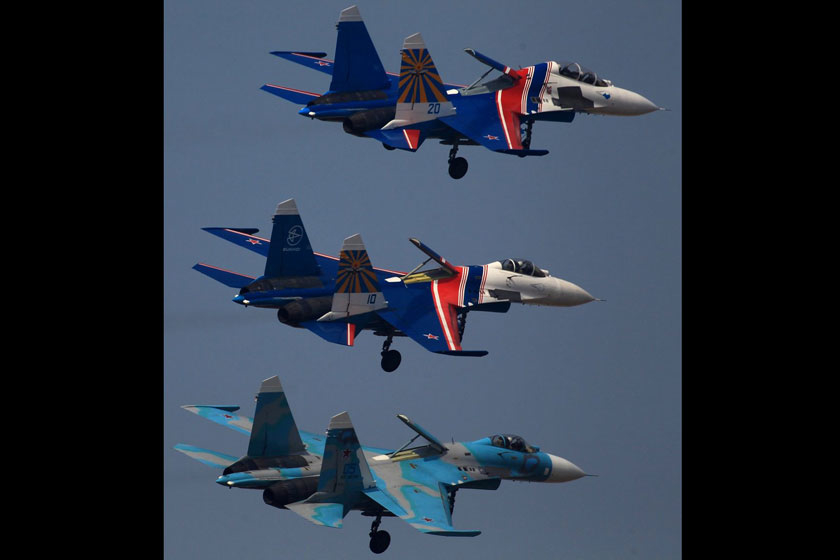 珠海航展 俄罗斯苏27战机空中展特技