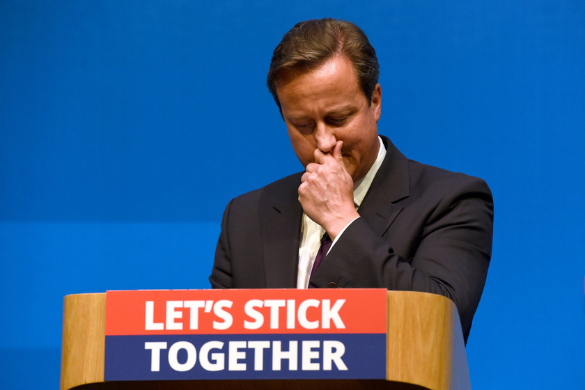 英国首相卡梅伦哽咽演讲挽留苏格兰