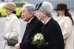日本天皇夫妇启程访越南 安倍和皇太子德仁送行 