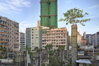 香港楼房“长出”树木 形成“植被混凝土”景观