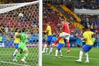 俄罗斯世界杯小组赛E组第1轮：瑞士1-1逼平巴西