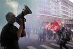 法国多座城市举行游行 抗议马克龙政府政策