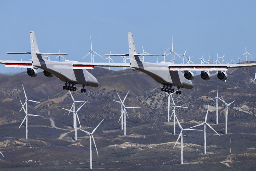 世界最大飞机完成首飞 将用于发射火箭