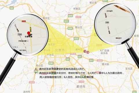 北京7·21暴雨中部分罹难人员事故地点