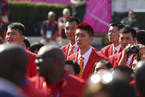 中国代表团在伦敦奥运村举行升旗仪式