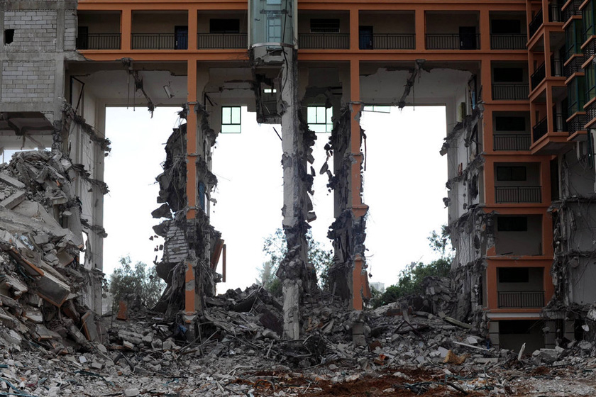 9月13日，三亚，违章建筑拆除现场。   三亚小强/东方IC_三亚投资过亿违建被拆