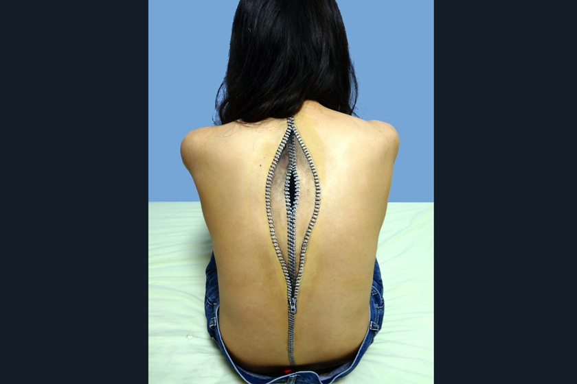 Chooo-San创作的人体彩绘。  东方IC_日本大学生创作逼真人体彩绘