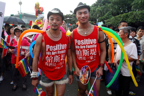 10月27日，台湾同性恋游行现场。 Chiang Ying-ying/东方IC
