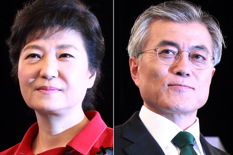 2012年12月19日，韩国第18届总统选举投票举行，两大主要候选人执政党新国家党朴槿惠和在野的民主统和党文在寅将上演“雌雄对决”。朴槿惠现年60岁，保守派代表人物，已故前总统朴正熙长女，执政党前党首，人称“选举女王”。文在寅59岁，自由派单一候选人，曾任已故前总统卢武铉的青瓦台总统府秘书室长，获称“卢武铉的影子”。
