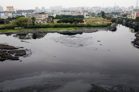深圳沙井河发黑恶臭 网友请环保局长游泳