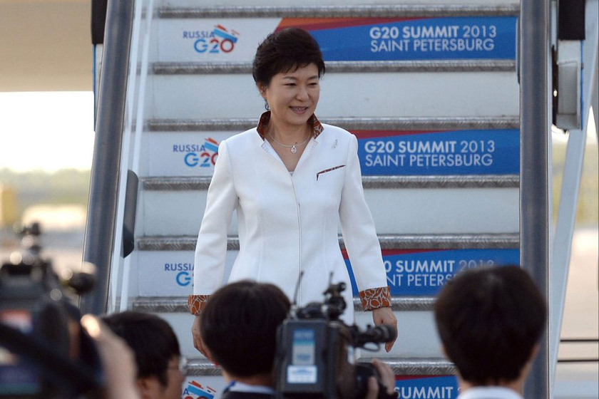当地时间9月4日，俄罗斯圣彼得堡，韩国总统朴槿惠抵达。G20峰会将于9月5日至6日在圣彼得堡举行。   CFP_G20峰会开幕在即 与会国领导人相继抵达