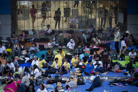 当地时间2014年1月13日，泰国反政府示威游行者开始“封锁曼谷”行动。