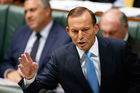 当地时间2014年3月20日，澳大利亚堪培拉，澳大利亚总理阿博特现身众议院。