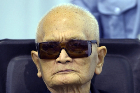 当地时间2014年8月7日，柬埔寨金边，红色高棉首席理论家农谢出庭受审。东方IC