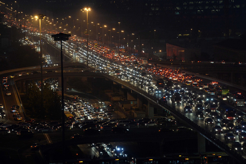 北京国贸堵车图片