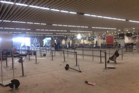 当地时间2016年3月22日，比利时布鲁塞尔的扎芬特姆机场发生两次爆炸，并造成数人死伤。 视觉中国