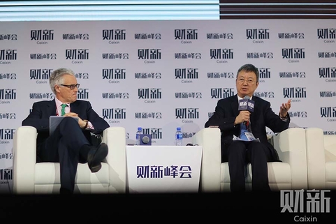 2016年12月2日，第七届财新峰会，国际货币基金组织前副总裁朱民发言。