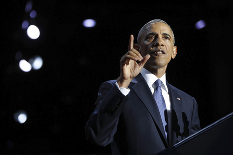 奥巴马发表离任演讲 号召美国人保持团结乐观