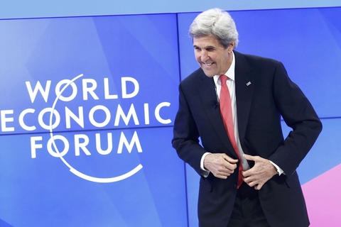 美国国务卿克里出席17达沃斯论坛
