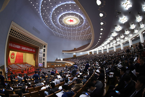3月13日，十三届全国人大一次会议在北京人民大会堂举行第四次全体会议。图/视觉中国