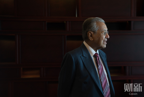 2018年8月20日，北京国贸大酒店，93岁的马来西亚总理马哈蒂尔在访华期间接受财新记者专访。